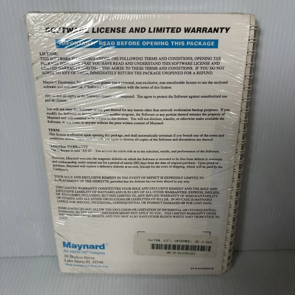 Maynard QICstream DOS Tape Backup Software User Manual ArchiveXL Family Guide